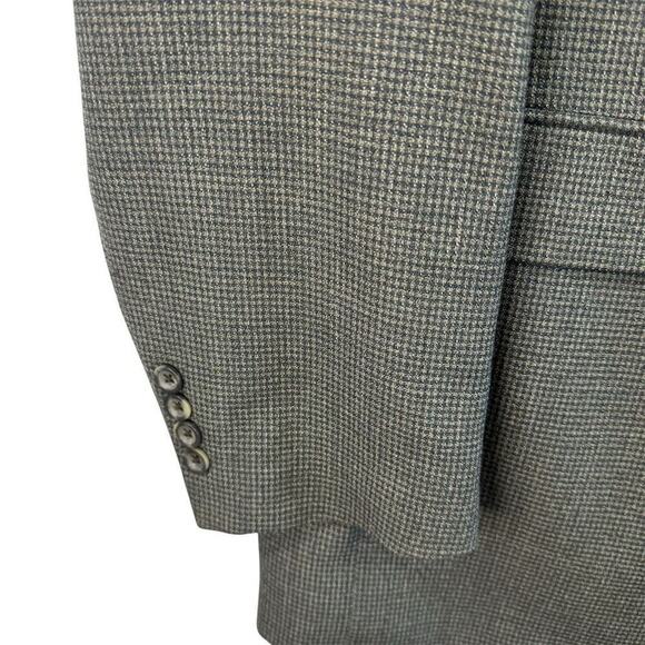 Light Academia Blazer Size 48L Oscar de la Renta Men Gray Check Classic Fit READ - Picture 13 of 13